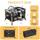 5-in-1 Baby Bassinet  One-hand Setup Foldable Baby Playpen  Black   Portable    
