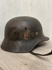 German Helmet M35 Ww2  Without Restoration  original Paint   Wwii Size 62