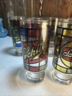 Set Of Six 1970s Stained Glass Look 12 Ouncefooted Beer Glasses Vintage See List