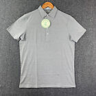Criquet Polo Shirt Men Medium Gray Short Sleeve Golf Performance Modern New