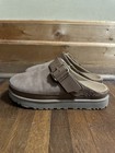 Ugg Men   s Suede Buckle Mule Clog Shoes Rubber Outsole Brown Us Size 9