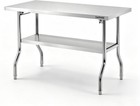 Folding Stainless Steel Table commercial Prep Table With Undershelf For Kitchen