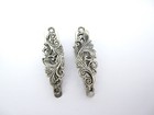 2 Extra Tiny Small Silver Metal  Filigree Alligator Hair Clip  Fine Thin Hair