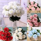 10 Heads Silk Rose Artificial Flowers Bouquet Wedding Garden Home Party Decor
