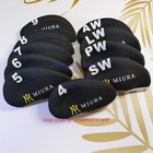 New 10 Pcs Black Miura 4-9-plsa Golf Club Protective Iron Head Cover Neoprene