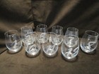 Contemporary Stemless Wine Tumblers Glasses Set 9  Numbered Etched 15 Oz 