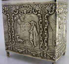 Superb Solid Silver Tea Caddy Box 1890 Dutch Antique 117g