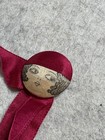 Antique 1920s  Pink Silk Garter Button Flapper Lady  Woman s  Face