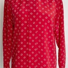 Oscar De La Renta Vintage Red Cream Printed Button-up Top
