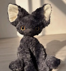 Black Curly Hair Kitten Cat Plush Toy 14  Stuffed Animal Toddler Doll Gift Kids