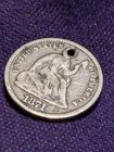 1871-f Seated Liberty Dime Legend Obverse Love Token