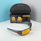 Oakley Gascan Oo9014 Sunglasses Grey Transparent Frame Ruby Iridium Lenses
