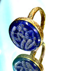 Rare 2nd Century Ad Roman Bronze Legion Ring Featuring Unique Engraved Bezel