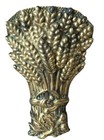 Antique 3  Desk Letter Clip Wheat Sheaf Brass Paper Acorn Scythe Fall