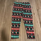 No Boundaries Womens Xmas Leggings Xxl Multicolor Fleece Lined Santa Fair Isle