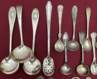 35 Pc Antique To Vintage Silverplate Small Forks Spoons Ladles Knives   Servers