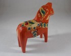 Hand Carved Wood Dala Horse Figure Made In Sweden 6    Tall Akta G A Olsson