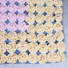 Yo Yo Quilt Baby Blanket Handmade Floral Pink Yellow Blue Accent 40 x28 