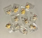 Vintage Lot Of 12 Flocked Unicorn Heads Flat Miniature Tiny Mini