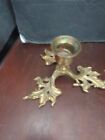 Vintage Pair Brass Leaf Candle Holders Candlesticks Boho Decor