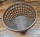 Rubbermaid 2966 Round Mcm Brown Laundry Basket Weave Roughneck 20    Plastic Vtg