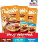 Delectables Lickable Cat Treats Stew Variety Pack  12 Count  16 8 Oz  