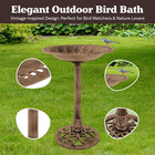50-lg1074 Antique Bird Bath-weather Resistant Resin Birdbath With Vintage Scroll