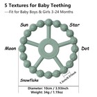 3 Pack Ring Teether Baby Infant Toys  Silicone Teething Brown Green Blue 