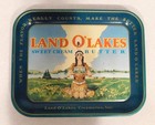 Vintage Land O  Lakes Metal Tray Serving Advertising Sweet Cream Butter