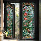Classic Floral Static Cling Privacy Window Film Opaque Stained Glass Sticker
