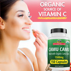 Organic Camu Camu Capsules - 150 Vegan Pills Raw Berry Supplement  From Peru