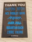 Eddie Ojeda Signed Twisted Sister Setlist 2001 With Ticketstub Laminated Pass