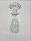 Clear Decorative Glass Bottle Hammered Design With Stopper 7 1 2 In  Tall