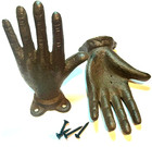 Cast Iron Metal Hand Curtain Tieback Wall Hook Jewelry Hanger Victorian Gothic