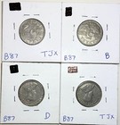 Lot Of Canadian Coins  1923 - 5 Cents  1924 - 5 Cents  x2     1927 - 5 Cents