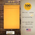 6  X 9  Catalog Envelopes  Open End  Sturdy 28lb  Kraft  Peel   Seal  500 box