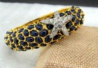 Kenneth J Lane Kjl Lapis Blue Black Neptune s Starfish Bangle Cuff Bracelet New 
