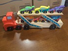 Melissa   Doug Mega Race Car Carrier Wooden Play Set W  6 Race Cars Truck