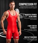 Exxact Sports Plain Men s Wrestling Powerlifting Singlet Axl Red