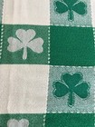 Vintage Shamrock Table Cloth cottage Country Tablecloth  52x86  green And Ivory