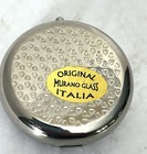 Vtg Murano Micro Mosaic Millefiori Glass Silver Tone Pill Box Made In Italy