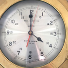 Vintage Bell Clock Co  Ship s Clock Brass   Wood Nautical 13 