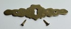 One Lg Nos Long Cast Brass Door Drawer Furniture Keyhole Escutcheon Plate Cover