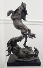 Vintage Cast Bronze Sculpture  Pair Of Horses Horsin  Around  19 h X 13 l  X 6 w