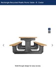 Rectangle Recycled Plastic Picnic Table - 8     Cedar