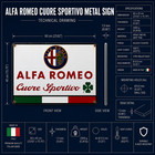 Rusty Alfa Romeo Cuore Sportivo Heavy Metal Sign     60x40 Cm  23 6       15 7    