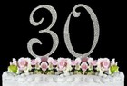 Number 0-9 Rhinestone Silver Cake Topper Wedding Birthday Party Event Supplies
