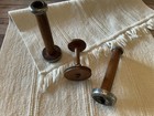 Industrial Antique Wooden Textile Spools And Bobbins Set Of 3
