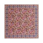19th Century Vintage Style Men s 100 silk Twill Pocket Square Brown Paisley 21 
