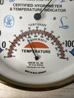 Vtg Brass Certified Hygrometer Temperature Indicator Htab-176 Relative Humidity